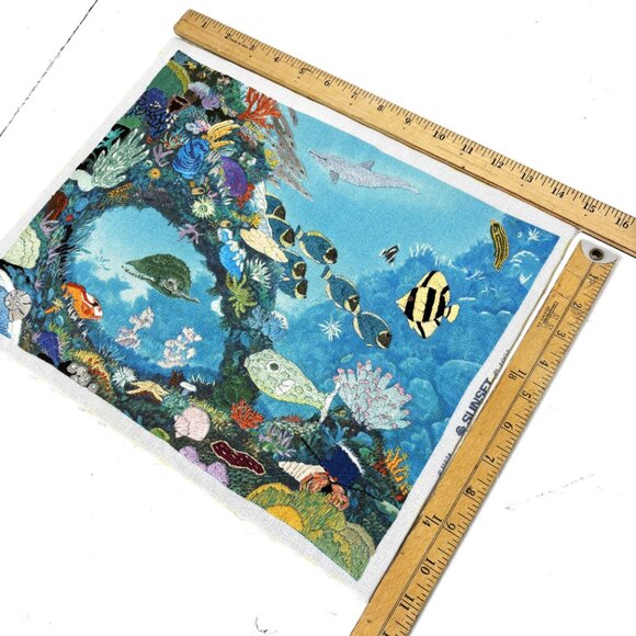 Vintage Sunset Crewel Embroidery Completed Beauty And The Reef #11074 - Picture 12 of 13